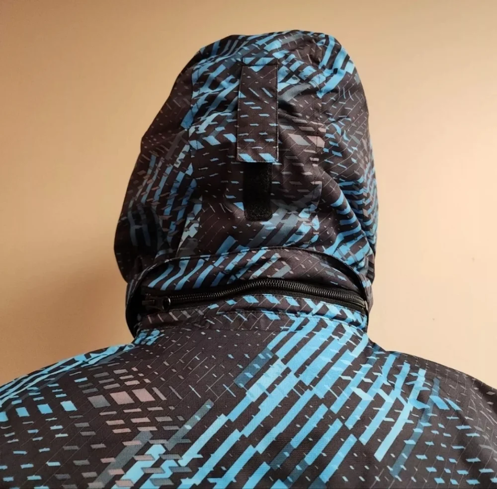 Men's Coat Size 2XL Blue & Black Design Waterproof Windproof All Weather - Picture 8 of 15